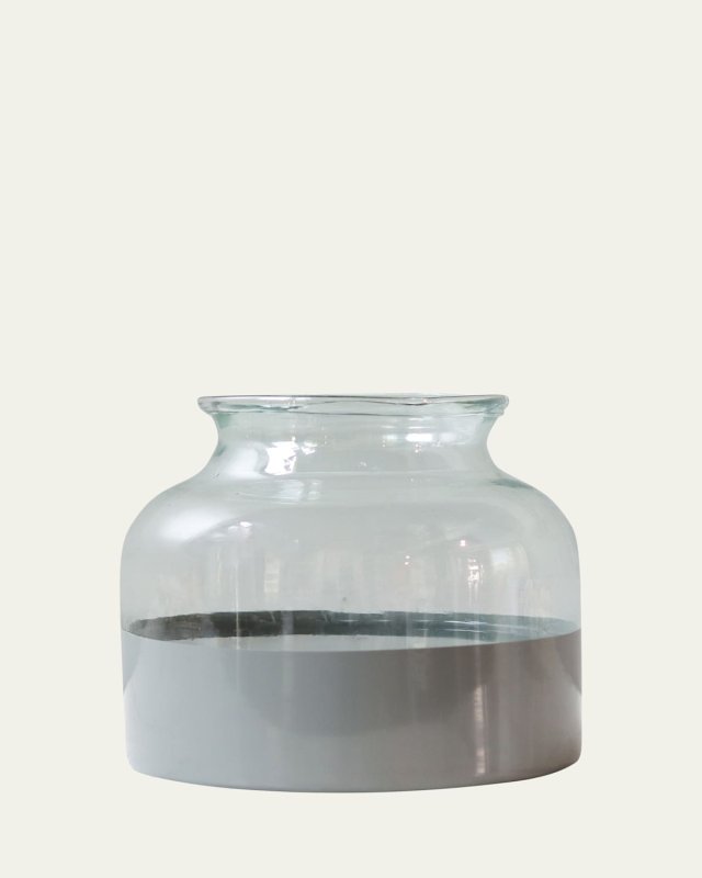 Grey Colorblock 8.5" Flower Vase